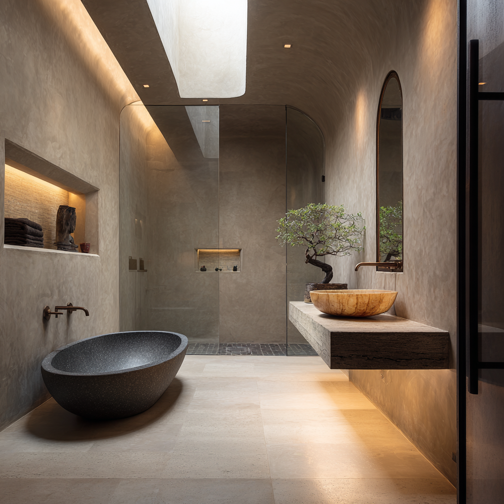 Spa-style wellness bathroom at OPL Helpline in Lorain, Ohio